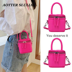 Women Small Crossbody Handbags Mobile Phone Bucket Bag For Coin ID Card Money