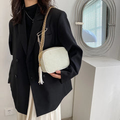 Corduroy Small Flap Bag Tote Handbag Chains Shoulder Crossbody Bag
