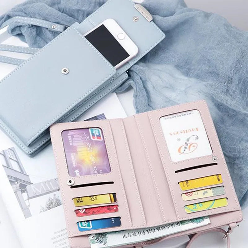 Women Small Handbag Floral Print Wallet for iPhone 11 Shoulder Strap Bag