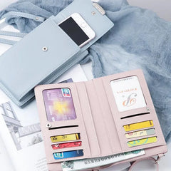 Women Small Handbag Floral Print Wallet for iPhone 11 Shoulder Strap Bag