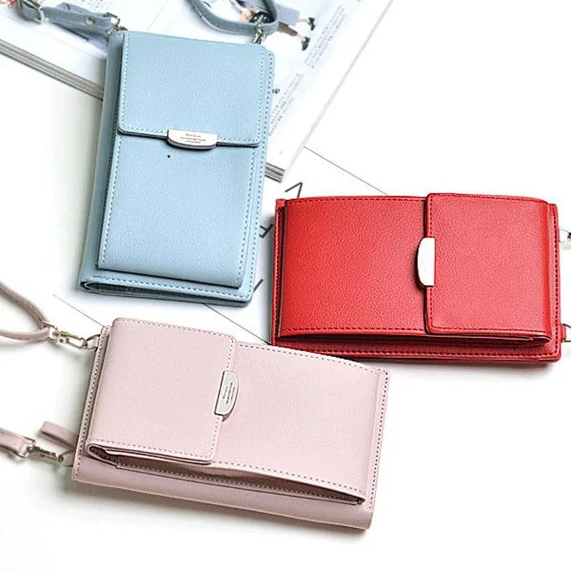 Women Small Handbag Floral Print Wallet for iPhone 11 Shoulder Strap Bag