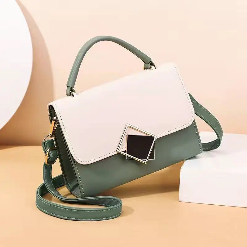 Women Small Handbag Messenger Bag PU Leather Shoulder Bag Ladies Lock Crossbody