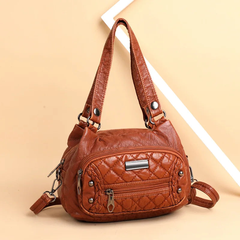 Women Small Handbags Satchel Top-handle Handbag PU Shoulder Purse Bag