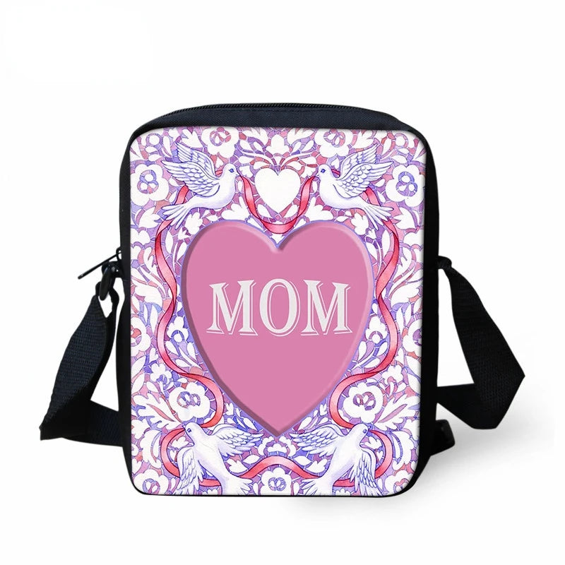 Happy Mothers Pattern Mini Shoulder Bag Crossbody School Bags