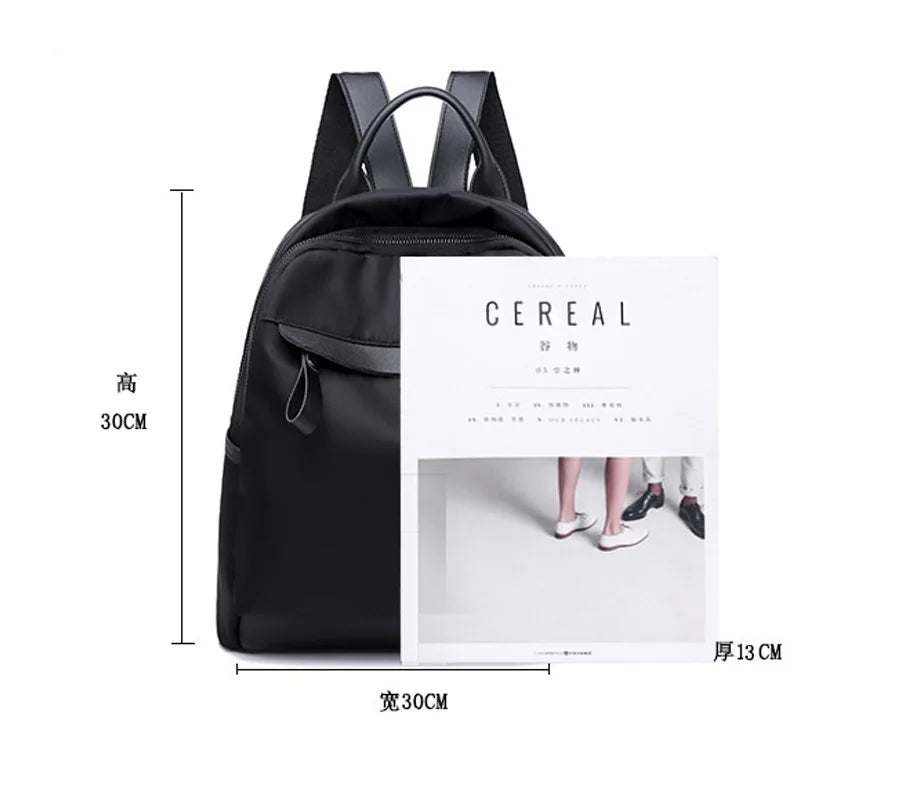 Women Small Nylon Waterproof Backpack Casual Student School Bag