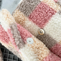 Plaid Crossbody Bag Women Small Plush Shoulder Bag