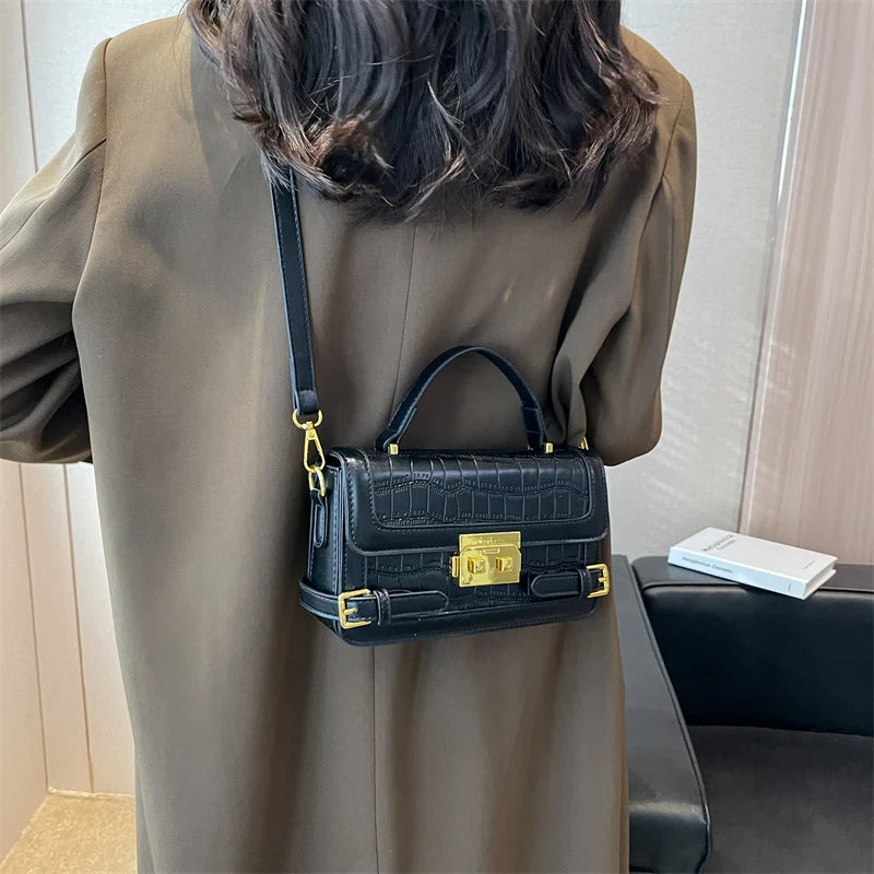 Women Small Pu Leather Handbags Shoulder Bags High Ladies Messenger Box Bags