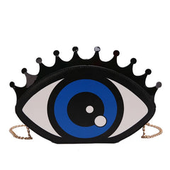 Women Eye Shape Shoulder Bag PU Leather Chain Mini Crossbody Messenger Bag