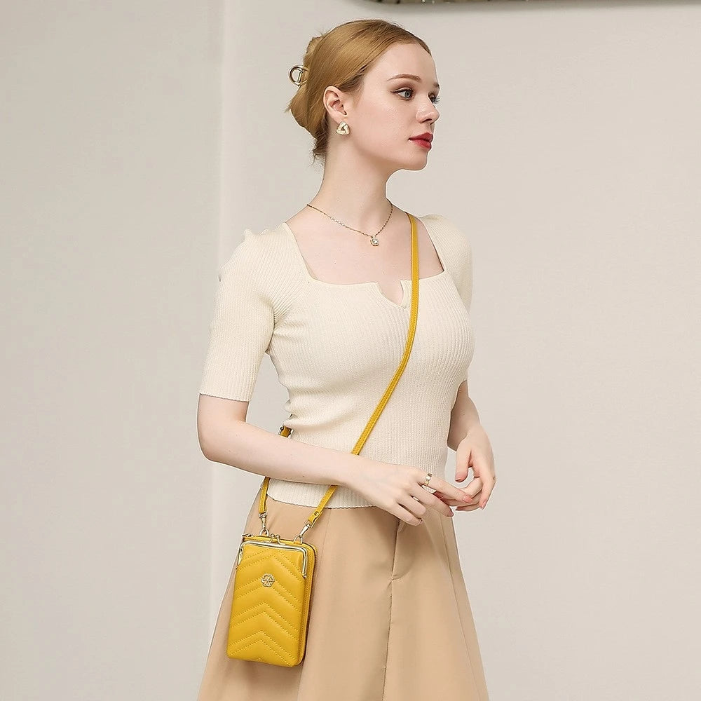 Women Small Shoulder Bag For Phone Short Travel Leather Messenger Crossbody Bags
