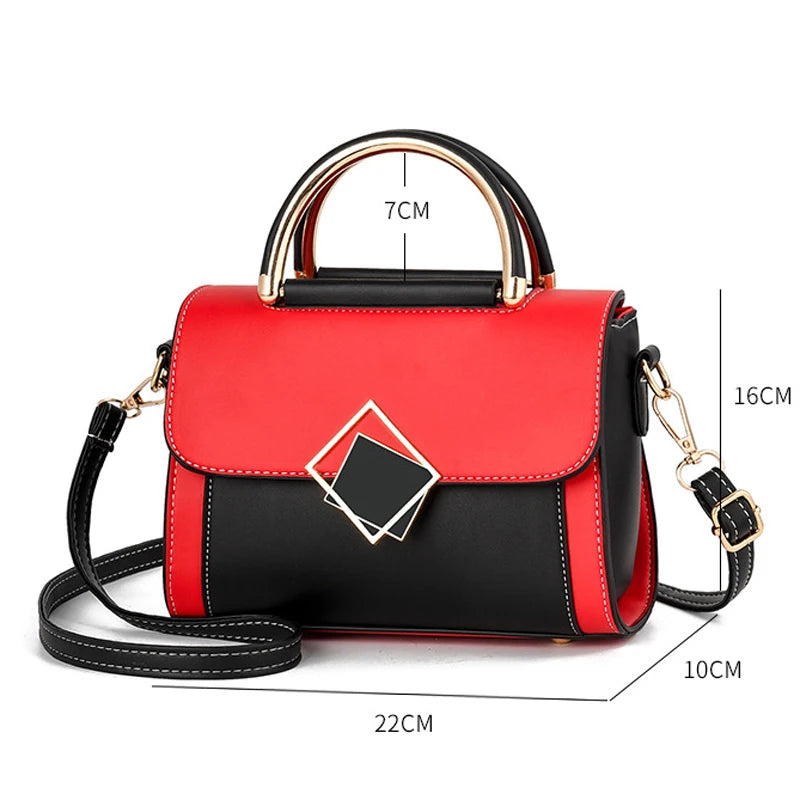 Women Small Square Bag Casual Ladies Car Line Patchwork Handbag Retro Shoulder B