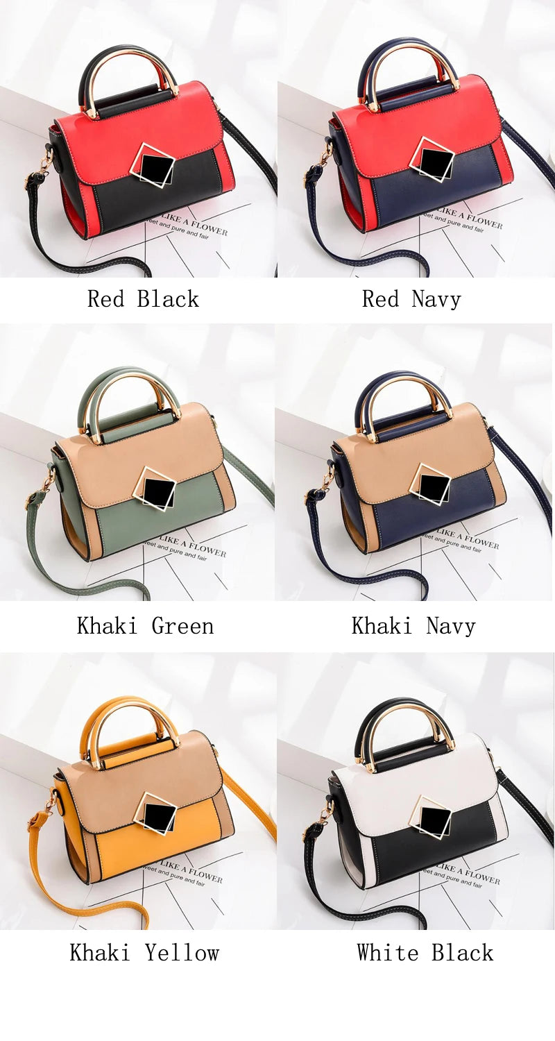 Women Small Square Bag Casual Ladies Car Line Patchwork Handbag Retro Shoulder B