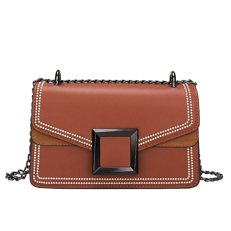 Women Small Square Bag Casual Shoulder Bags Messenger Handbag PU Leather 2020