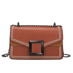 Women Small Square Bag Casual Shoulder Bags Messenger Handbag PU Leather 2020