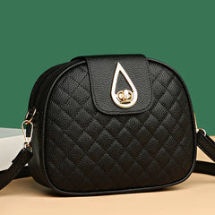 Women Small Square Bag Fashionable Texture Diamond Clutch Three Layer Messenger
