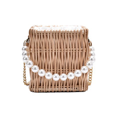 Women Straw Bucket Bag Tote Rattan Crossbody Beach Clutch Hand Bag