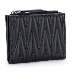 Women Small Wallet Leather Ladies Short Purse High Capacity Sheepskin Money Bag