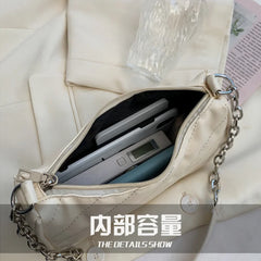 Embroidery Line Crossbody Bag with Zipper for Women