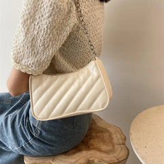Embroidery Line Crossbody Bag with Zipper for Women