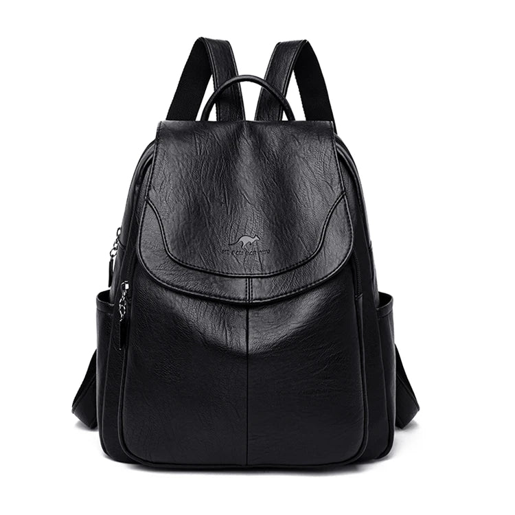 Soft Leather Backpacks Vintage Bagpack School Bags for Girls