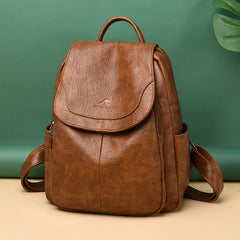 Soft Leather Backpacks Vintage Bagpack School Bags for Girls