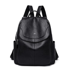 Soft Leather Backpacks Vintage Bagpack School Bags for Girls