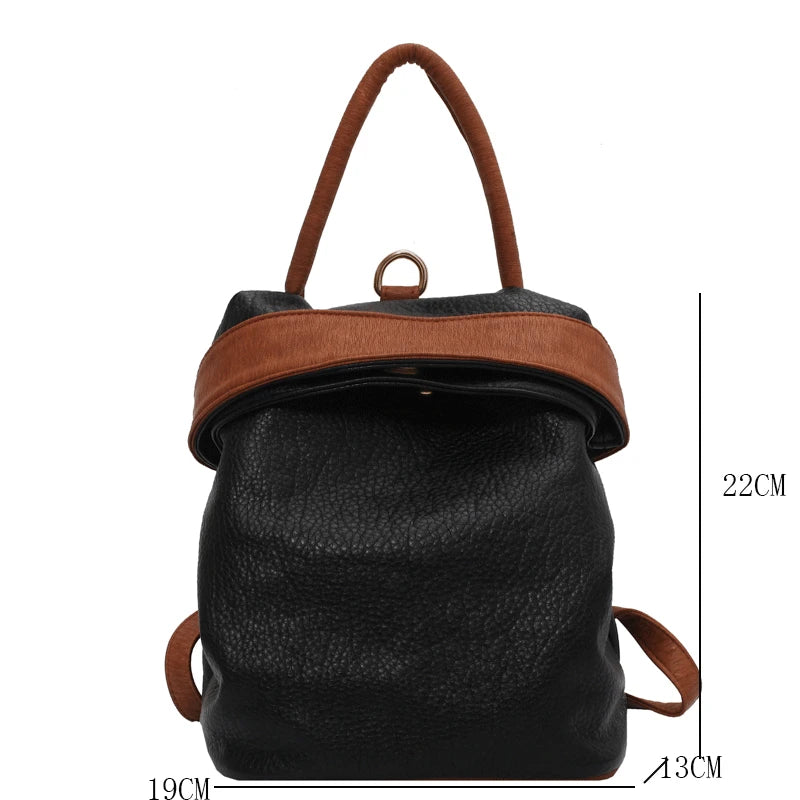 Soft Leather Backpack for Girl Vintage Crossbody Bag Multifunction Bagpack