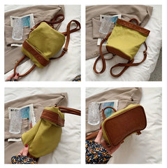 Soft Leather Backpack for Girl Vintage Crossbody Bag Multifunction Bagpack