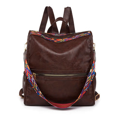 Vintage Soft Leather Backpack Women Anti-theft Rucksack