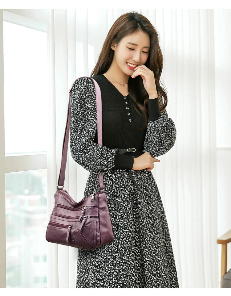 Women's Soft Leather Crossbody Bag Shoulder Handbag