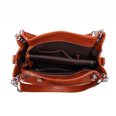 Soft Leather Tote Bag with Tassel Shoulder Handbag