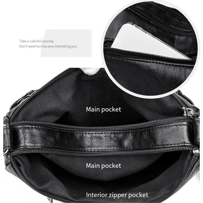 Vintage PU Crossbody Bag Soft Leather Shoulder Bag Handbag
