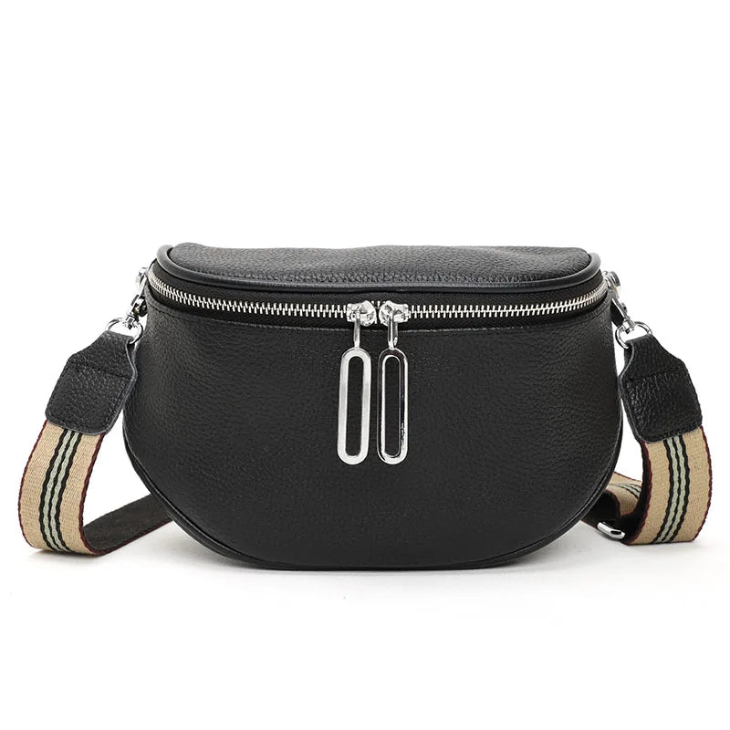 Soft Leather Waist Bag Shoulder Bag Fanny Pack Female Belt Bags