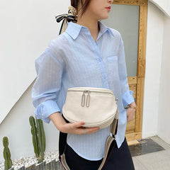 Soft Leather Waist Bag Shoulder Bag Fanny Pack Female Belt Bags