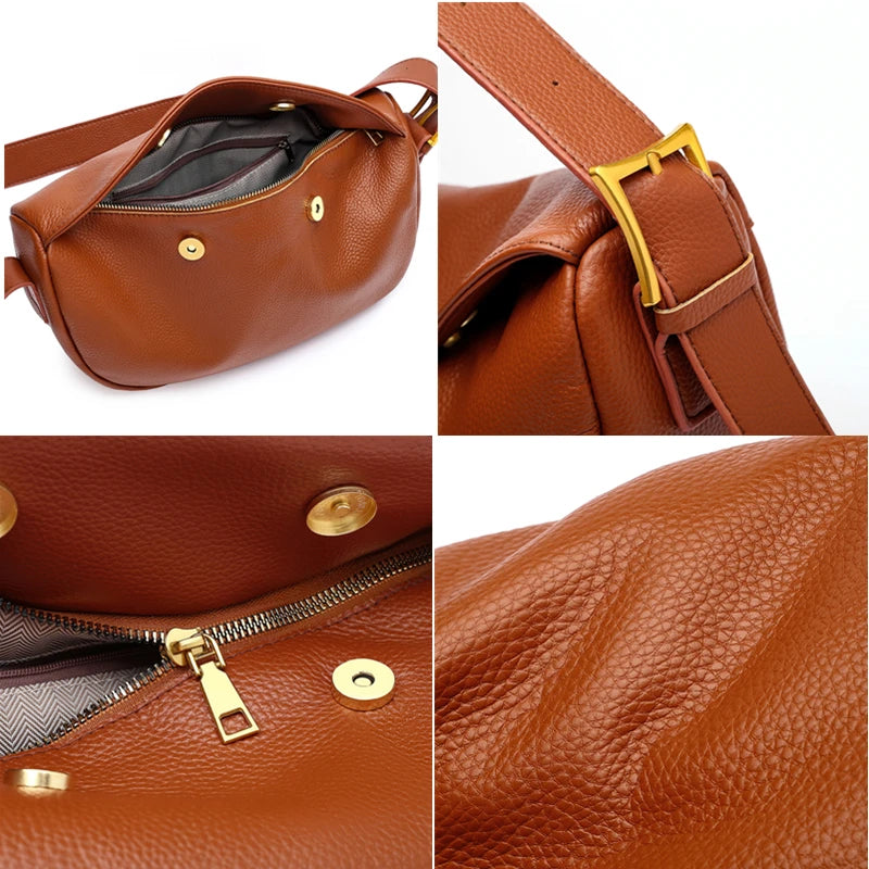 Women Soft Cowhide Shoulder Bags 100% Leather Ladies Handbags