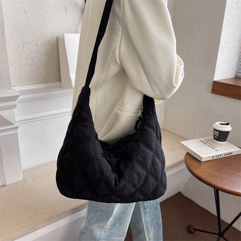 Quilted Soft Nylon Side Bags for Women