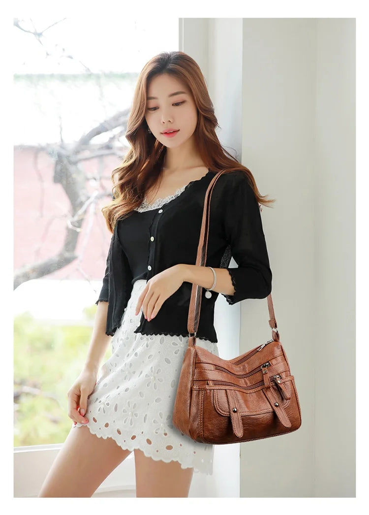 Women Soft PU Leather Bag Ladies Crossbody Bag For Female Handbags Shoulder Bags