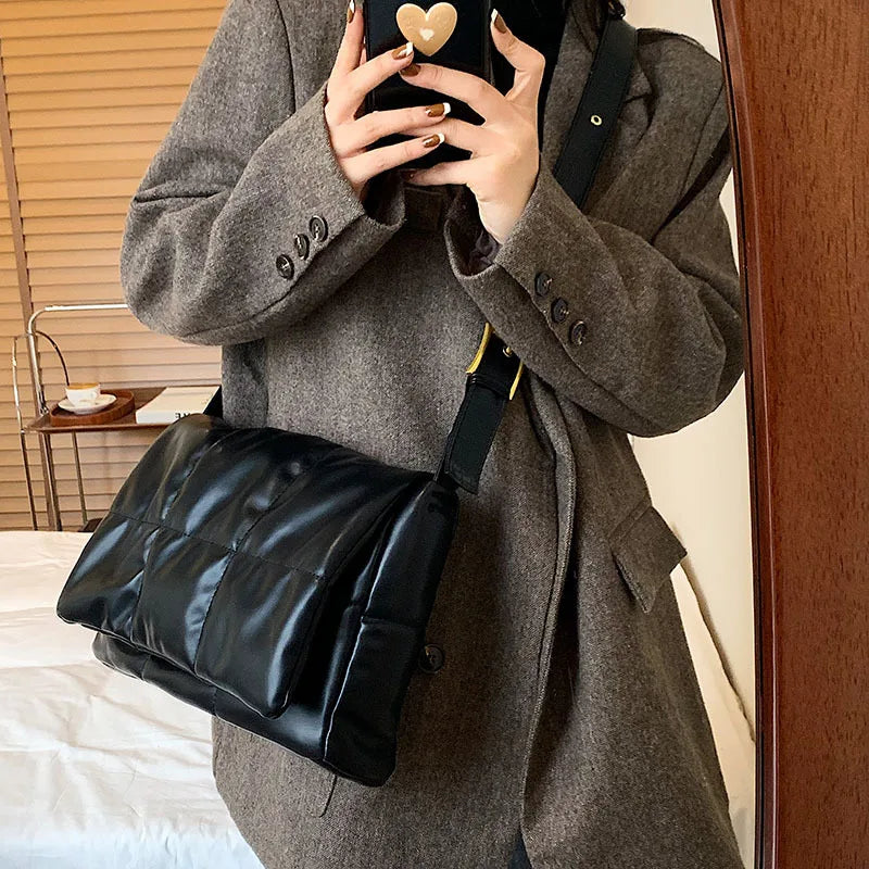 Women Soft Pu Leather Shoulder Bag Crossbody Bag Large Capacity Messenger Bag