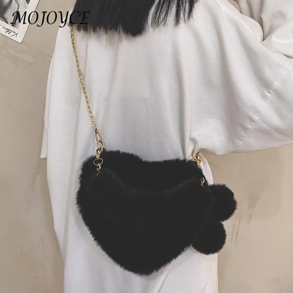 Soft Warm Plush Handbags Fluffy Underarm Bag