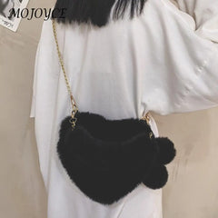 Soft Warm Plush Handbags Fluffy Underarm Bag
