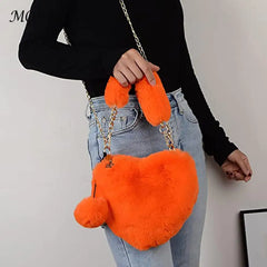 Soft Warm Plush Handbags Fluffy Underarm Bag