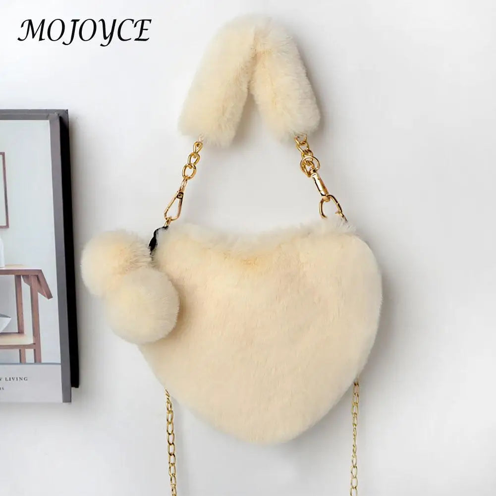 Soft Warm Plush Handbags Fluffy Underarm Bag