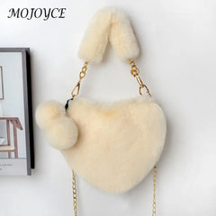 Soft Warm Plush Handbags Fluffy Underarm Bag