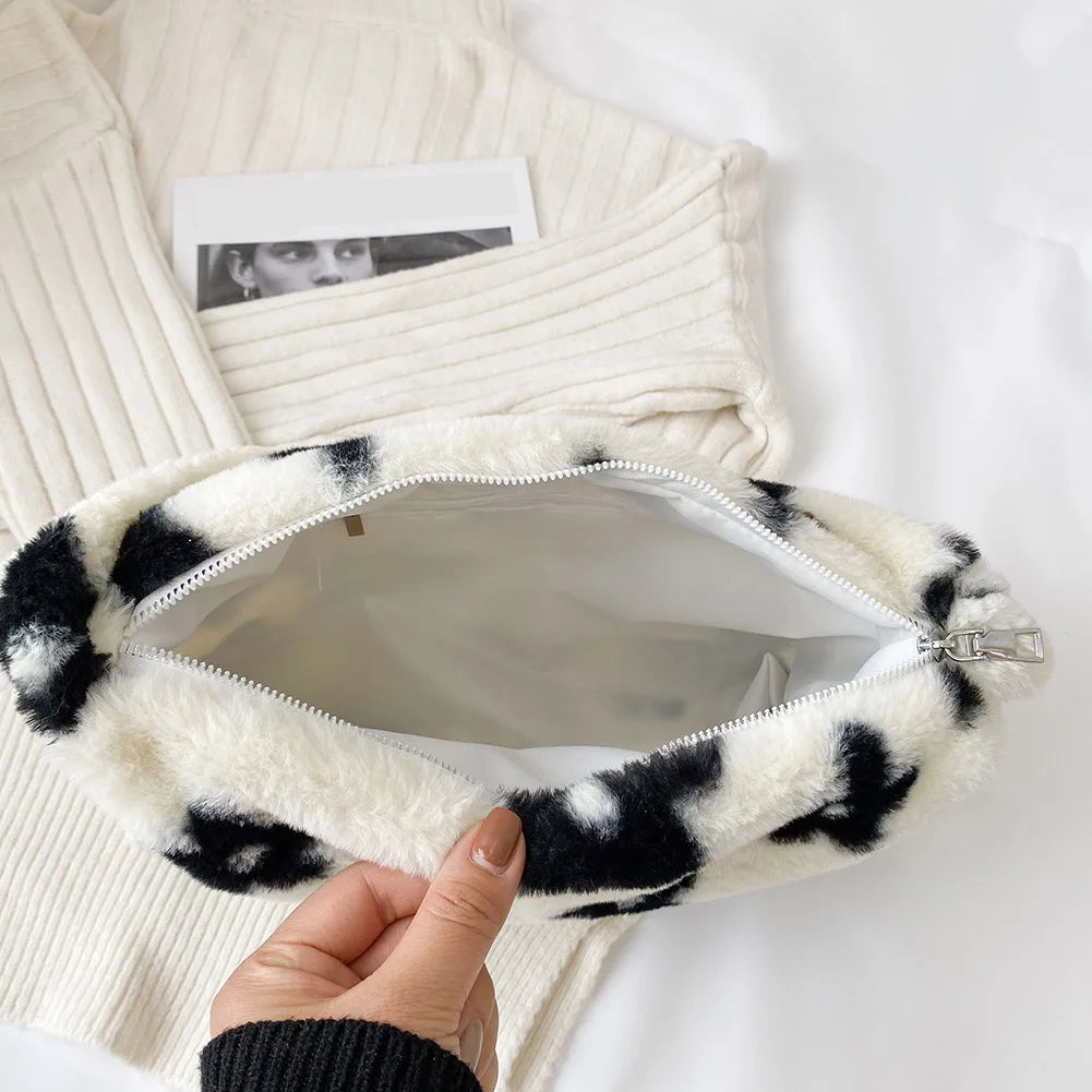 Soft Warm Plush Handbags Fluffy Mini Top-handle Bags