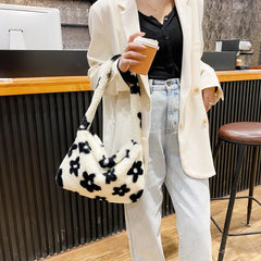 Soft Warm Plush Handbags Fluffy Mini Top-handle Bags