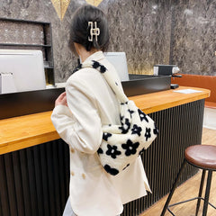 Soft Warm Plush Handbags Fluffy Mini Top-handle Bags