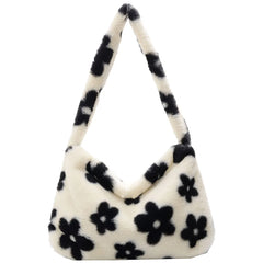 Soft Warm Plush Handbags Fluffy Mini Top-handle Bags