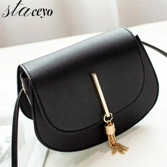 Women Mini Shoulder Bag Robot Bags PU Leather Tassel Bag For Girl