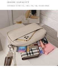 Women Solid Classic Purses Handbags Wide Fabric Strap Crossbody Bag