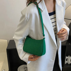 Women Solid Felt Shoulder Bag Large Capacity Girls Ladies Casual Messenger Bag