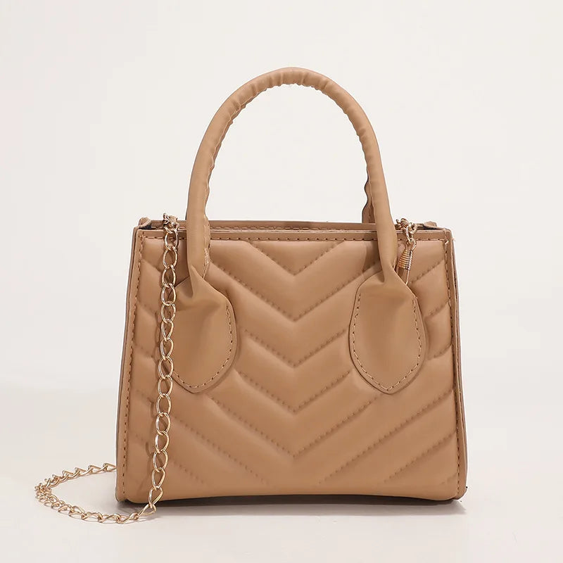 Women Embroidered Shoulder Bag Chain Small Square Bag